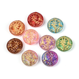 Краска для выпечки и стеклянные бусины, инкрустированные золотым металлом, плоские круглые и цветок