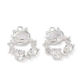 Латунные микропаве прозрачные подвески с фианитом, подвески в форме кошки