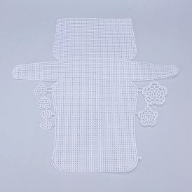 Plastic Mesh Canvas Sheets, for Embroidery, Acrylic Yarn Crafting, Knit and Crochet Projects, Flower & Heart & Leaf