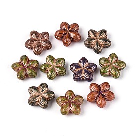 Краска для запекания Пикассо и стеклянные бусины, инкрустированные золотым металлом, цветок