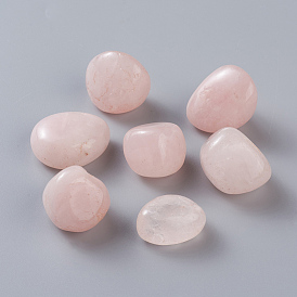 Natural Rose Quartz Beads, Tumbled Stone, Healing Stones for 7 Chakras Balancing, Crystal Therapy, No Hole/Undrilled, Nuggets