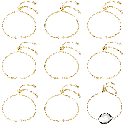 10шт. латунные скрепки-цепочки для изготовления браслетов-слайдеров, с ползунками