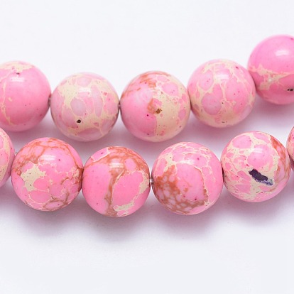 Synthetic Imperial Jasper Beads Strands, Round