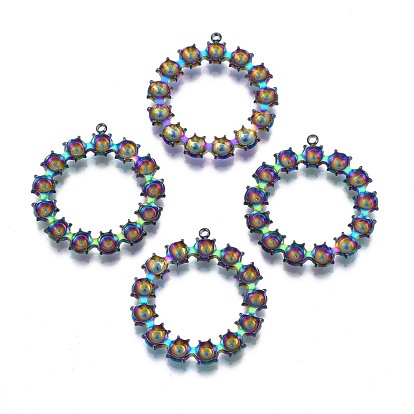 Ion Plating(IP) 304 Stainless Steel Pendants, Ring
