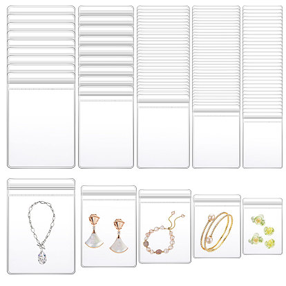 110 pièces 5 styles sacs de rangement refermables en plastique PVC, rectangle