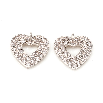 Латунные микро проложить кубического циркония прелести, сердце
