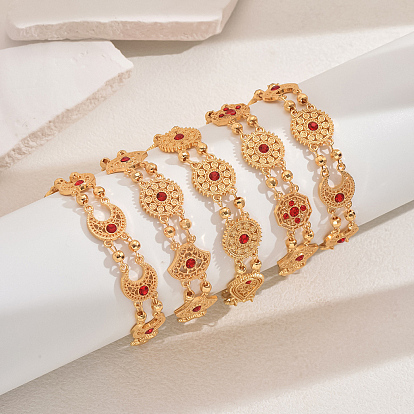 Браслеты из сплава с микро-паве из кубических цирконий для женщин, золотые