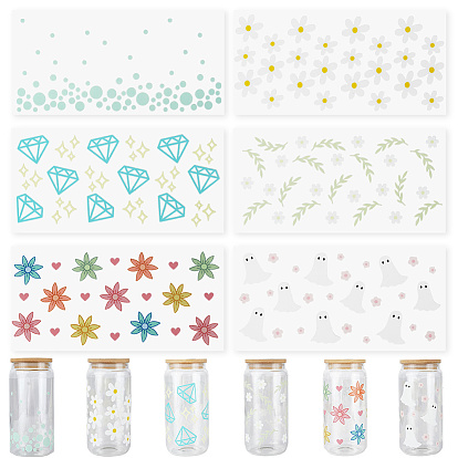 6 шт. 6 стили ПВХ пластиковые водонепроницаемые декоративные наклейки этикетки