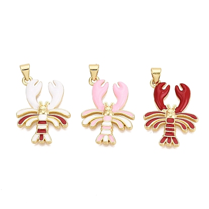 Латунь эмаль подвески, креветки прелести, золотые