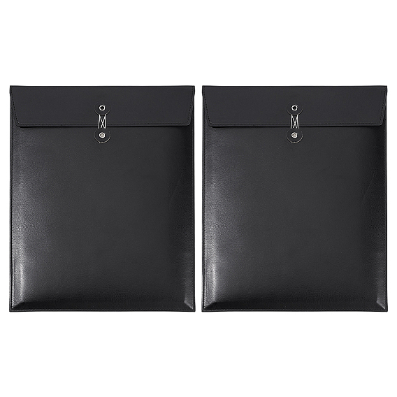 2 шт. a4 карманы для хранения канцелярских принадлежностей из искусственной кожи, мешочек-конверт для файлов, прямоугольные