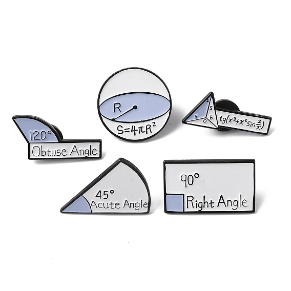 Математические эмалированные значки, Черные металлические застежки для значков на лацкан для рюкзака или одежды, сирень
