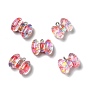Transparent Resin Pendants, with Platinum Tone Iron Loops & Glitter Powder, Bowknot