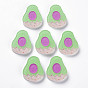 Cellulose Acetate(Resin) Cabochons, with Glitter Powder, Avocado