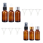 Leeres Glas mit Plastiktropfflaschen plastic, nachfüllbare Flasche, für die Aromatherapie mit ätherischen Ölen, mit pp Feinnebelsprüher, Kunststoffkappe, Trichter aus Kunststoff