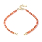 Изготовление браслета из граненых бусин кубического циркония в форме ронделя, коралл, с латунным когтя омара застежками и удлинителей цепей, стойки покрытие, долговечный, без кадмия и без свинца