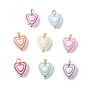 Непрозрачные акриловые подвески, с латунной фурнитурой , сердце прелести