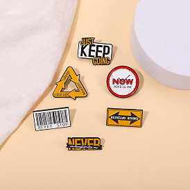 NEVER Inspirational Metal Pin for Bags and Clothes - Stylish Alphabet Badge
