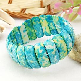 Meer weißer Jade Stretch-Armbänder, 50 mm