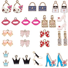 SUNNYCLUE Alloy Pendants, with Enamel and Rhinestone, Mixed Shapes