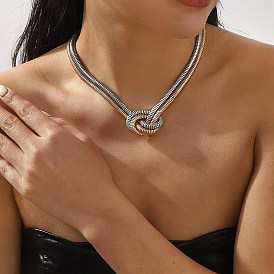 Ожерелья из железной змеиной цепи для женщин, узел