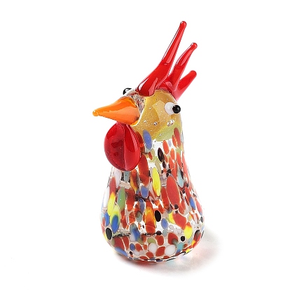 3D Rooster Handmade Lampwork Display Decoration, for Home Decoration