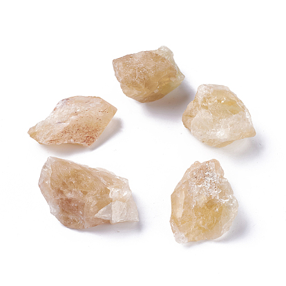 Rough Raw Natural Citrine Beads, Undrilled/No Hole Beads, Nuggets