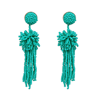 Boho Chic Earrings for Women - Trendy Tassel Drop Dangle Ear Studs