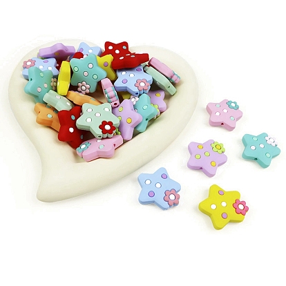 Star Food Grade Eco-Friendly Silicone Beads, Chewing Beads For Teethers, DIY Nursing Necklaces Making