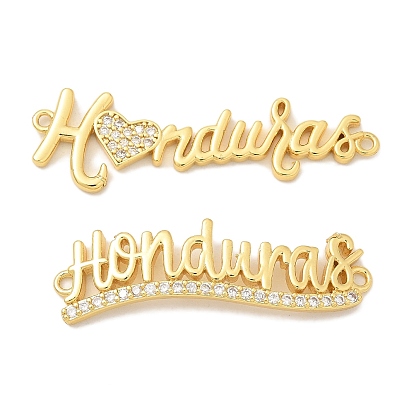 Латунные прозрачные кубические цирконии слово гондурас соединительные подвески, стойки покрытие, долговечный, без свинца и без кадмия