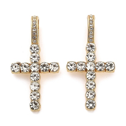 Подвески из сплава с покрытием стойки со стразами, крестик