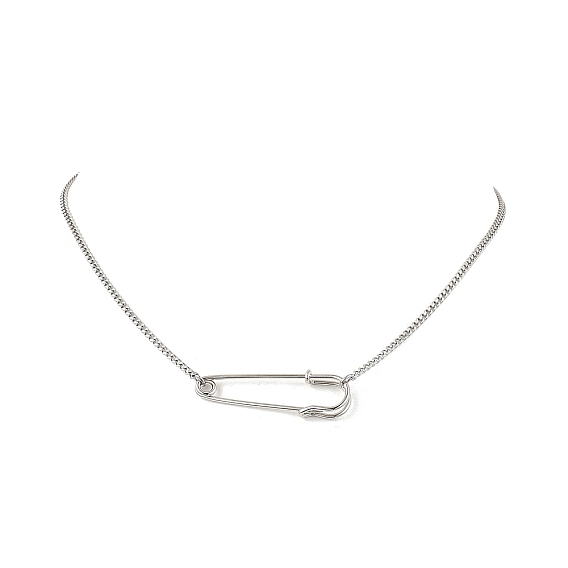 Кулон в виде железной булавки в виде килта 304 ожерелья из нержавеющей стали с панцирной цепью