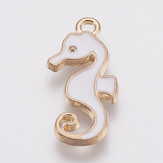 Zinc Alloy Enamel Pendants, Sea Horse