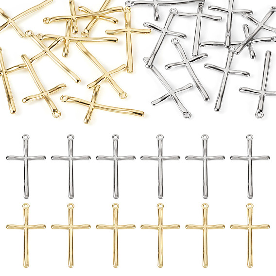 20шт 2 цвета подвески из сплава с покрытием стойки, без кадмия и без свинца, крест прелести, религия