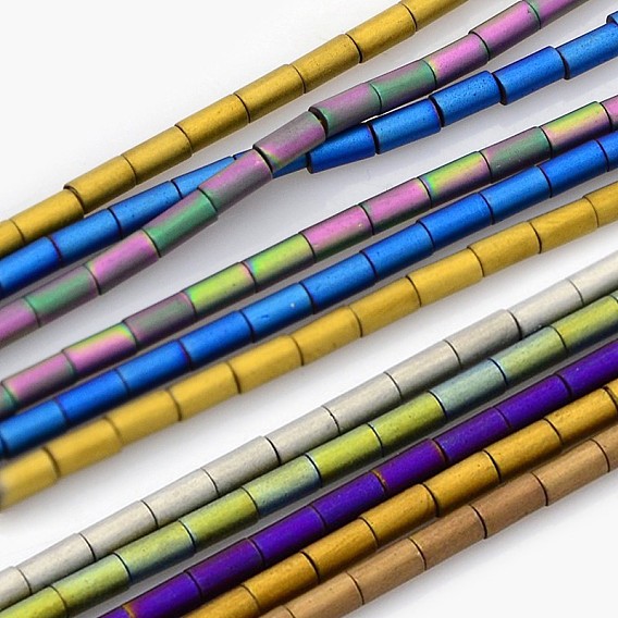 Гальванизировать обмороженные немагнитных синтетический гематит бисер пряди, колонка