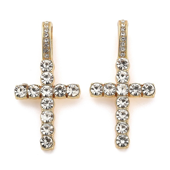 Подвески из сплава с покрытием стойки со стразами, крестик