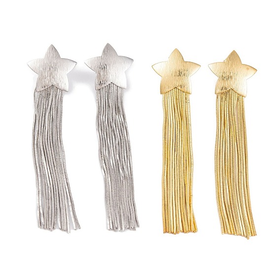 Серьги из латуни со звездами, серьги с кисточками для женщин, без кадмия и без свинца, долговечный