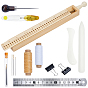 Наборы инструментов для переплета книг по дереву, включая иглы, резать ножницами, шила, папка с костями, шнур, правитель, зажимы