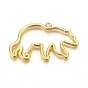 Zinc Alloy Open Back Bezel Pendants, For DIY UV Resin, Epoxy Resin, Pressed Flower Jewelry, Bear