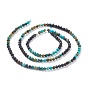 Natural HuBei Turquoise Beads Strands, Gradient Color, Round, Faceted