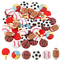 72 шт. 6 стили спортивные кабошоны из непрозрачной смолы, с эмалью