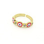Retro Devil Eye Ring with Colorful Metal Turkish Evil Eye Open Mouth Design