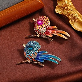 Cute personalized animal corsage, retro glaze bird brooch, high-end small fat chirp pin, coat and coat accessories