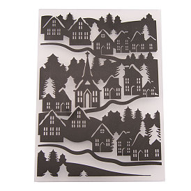 Transparent Plastic Embossing Template Folders, For DIY Scrapbooking/Photo Album Decorative/Embossed Paper, Stamp Sheets, Black