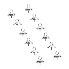 Unicraftale Ion Plating(IP) 304 Stainless Steel Cup Pearl Peg Bails Pin Pendants, For Half Drilled Beads
