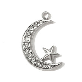 Подвески-луны из нержавеющей стали со стразами