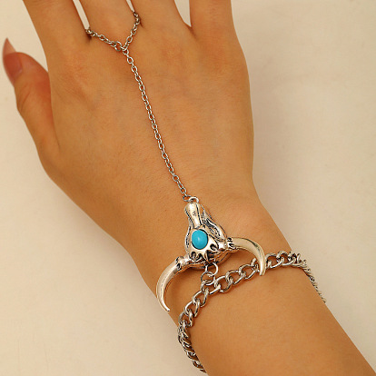 Браслеты из сплава и синтетической бирюзы для женщин, Корова головой