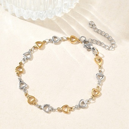 Женские 304 браслеты из нержавеющей стали с треугольными звеньями, ионное покрытие (ip)