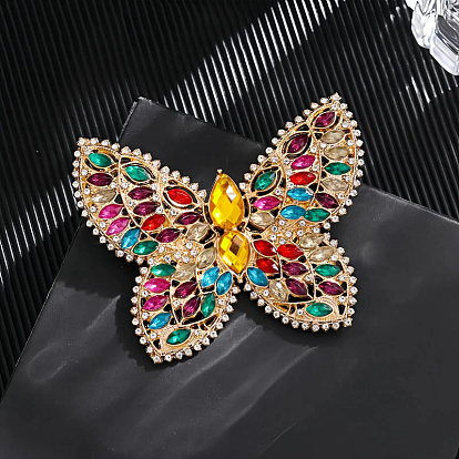 Значки со стразами из сплава для одежды, бабочка