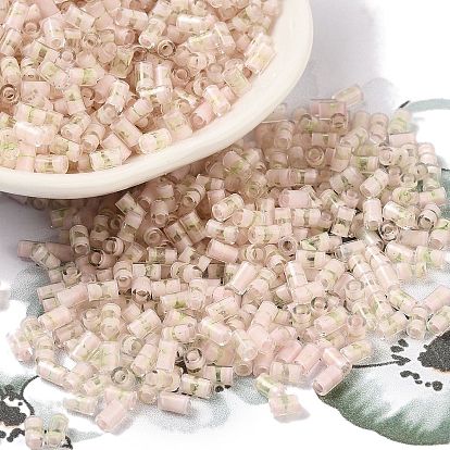 Двухцветный внутренний цвет прозрачный стеклянный бисер, колонка