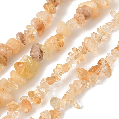 Natural Citrine Beads Strands, Chip, Heated